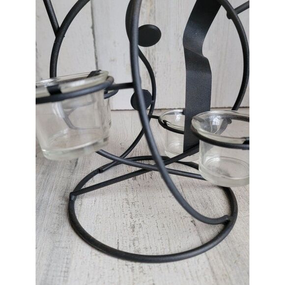 Metal abstract snowman tealight candle holder figure xmas - Picture 11 of 11